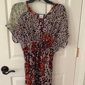 Cabi animal print dress with separate slip that can be worn alone